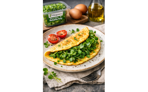 Tortilla francesa con microvegetal de guisante Foxy – Mikagreens 