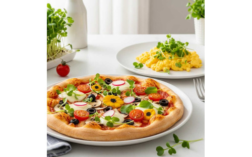 Pizzas y Huevos Revueltos con Microgreens – Recetas Saludables y Gourmet