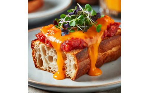Receta de Tostada de Sobrasada con Queso Cheddar y Microgreens de Girasol: El Desayuno Gourmet que Arrasa en 2026