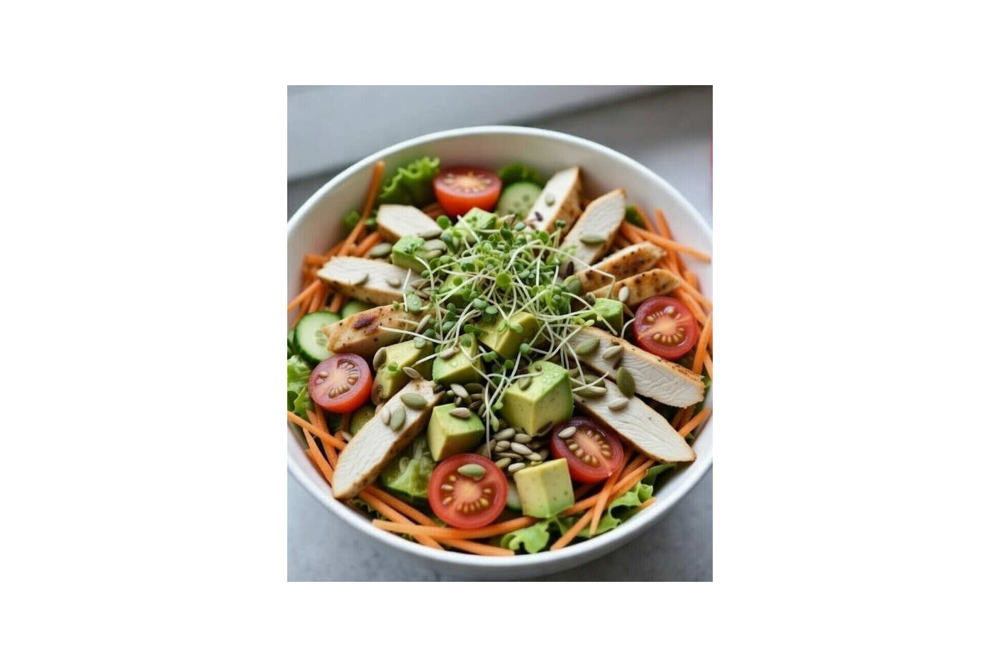 Ensalada de Pollo con Microgreens, Aguacate y Semillas: Receta Saludable, Fresca y Proteica (2026)