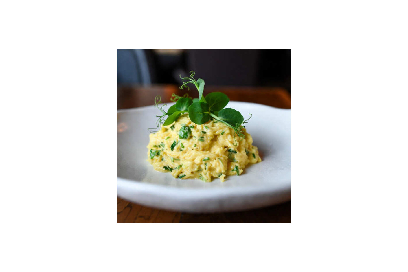 Huevos revueltos cremosos con microgreens de rábano y guisante | Receta saludable con microvegetales